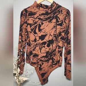 a new day Black and Brown Patterned Bodysuit